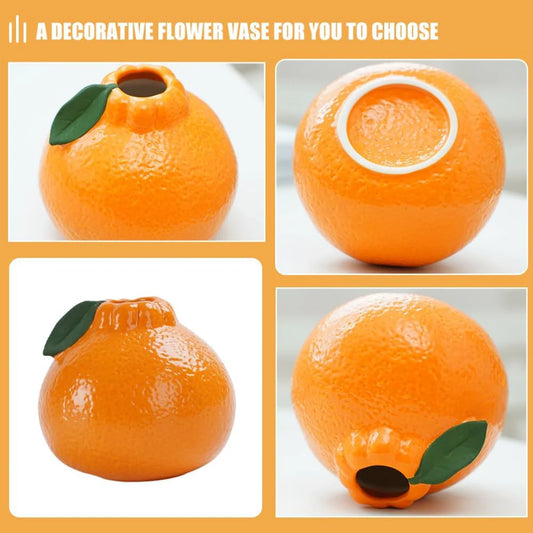 Orange ceramic vase