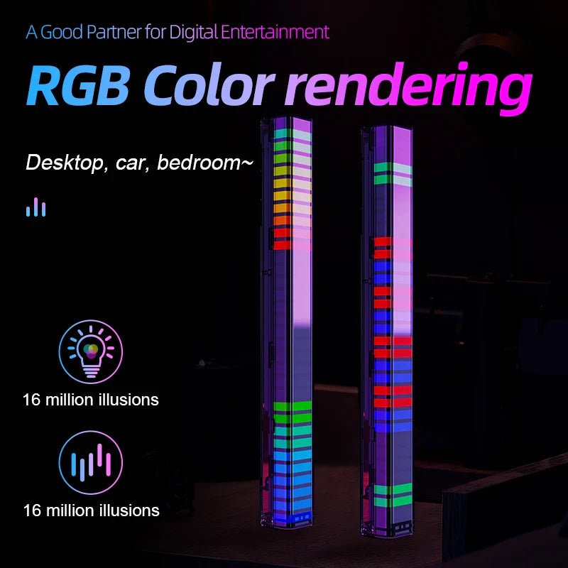 RGB Pickup Light with voice-activated rhythm feature for computer or car, creating atmospheric LED decor in game rooms.