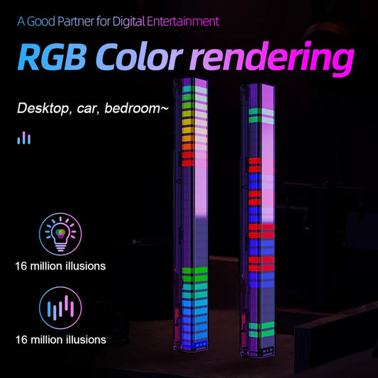 RGB Pickup Light with voice-activated rhythm feature for computer or car, creating atmospheric LED decor in game rooms.