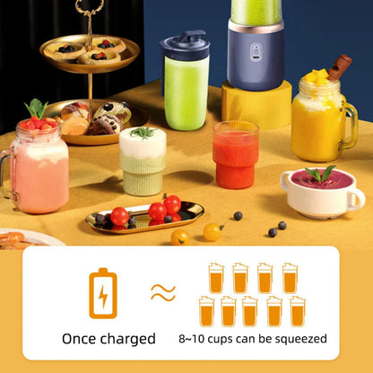 Portable fruit juice blenders with mini electric bottle, USB charging, and 6 blades for kitchen use.