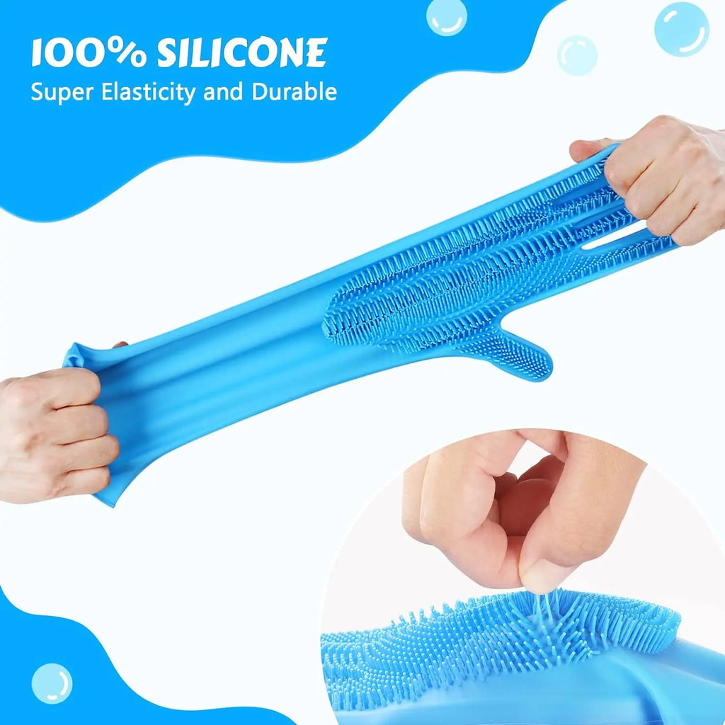 Eco-friendly silicone pet grooming gloves for effective hair removal and cleaning.