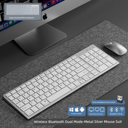 Wireless rechargeable keyboard with Bluetooth and 2.4g compatibility.