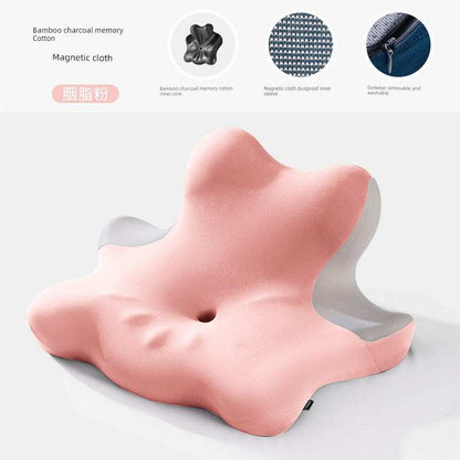 Cervical support neck pillow with slow rebound memory cotton for comfortable sleeping.