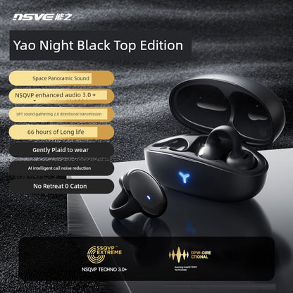 bone conduction Bluetooth headset with ear-hook design and 66 hours battery life