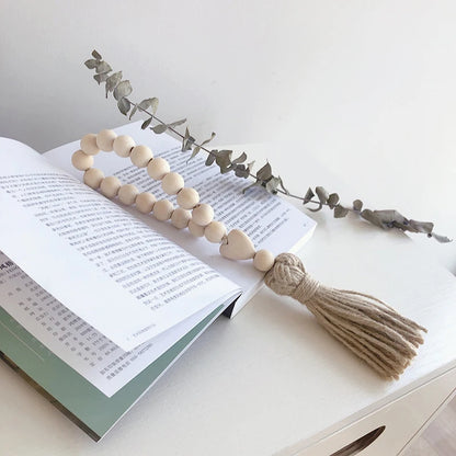 Wood Bead Garland with Tassels