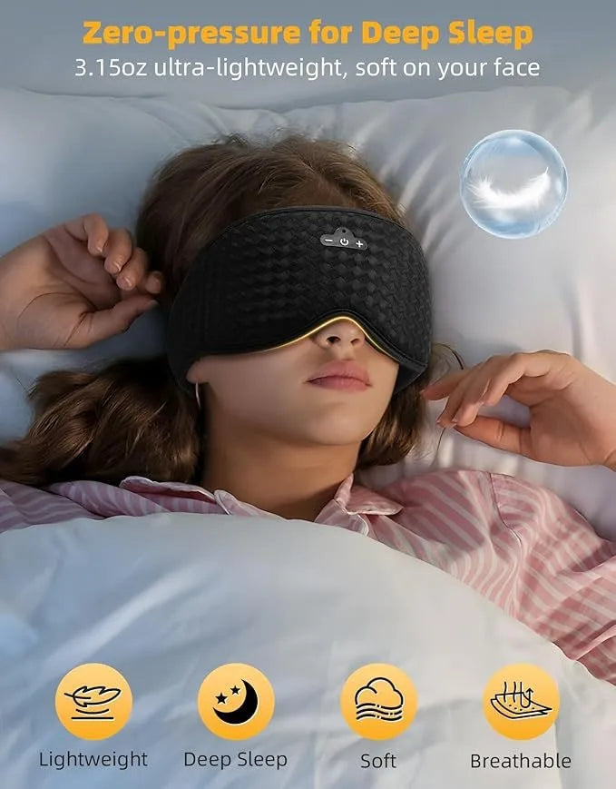 Bluetooth sleep mask for deep sleep, lightweight and breathable design.