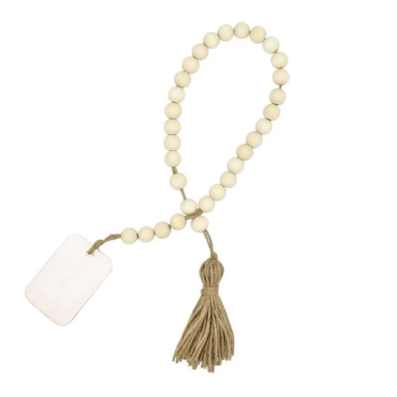 Wood Bead Garland with Tassels