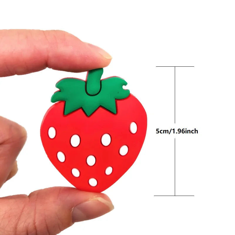 9pcs Cute Cartoon Fruit Magnets: Add Colorful Fun to Your Fridge with Creative Soft Rubber Stickers!
