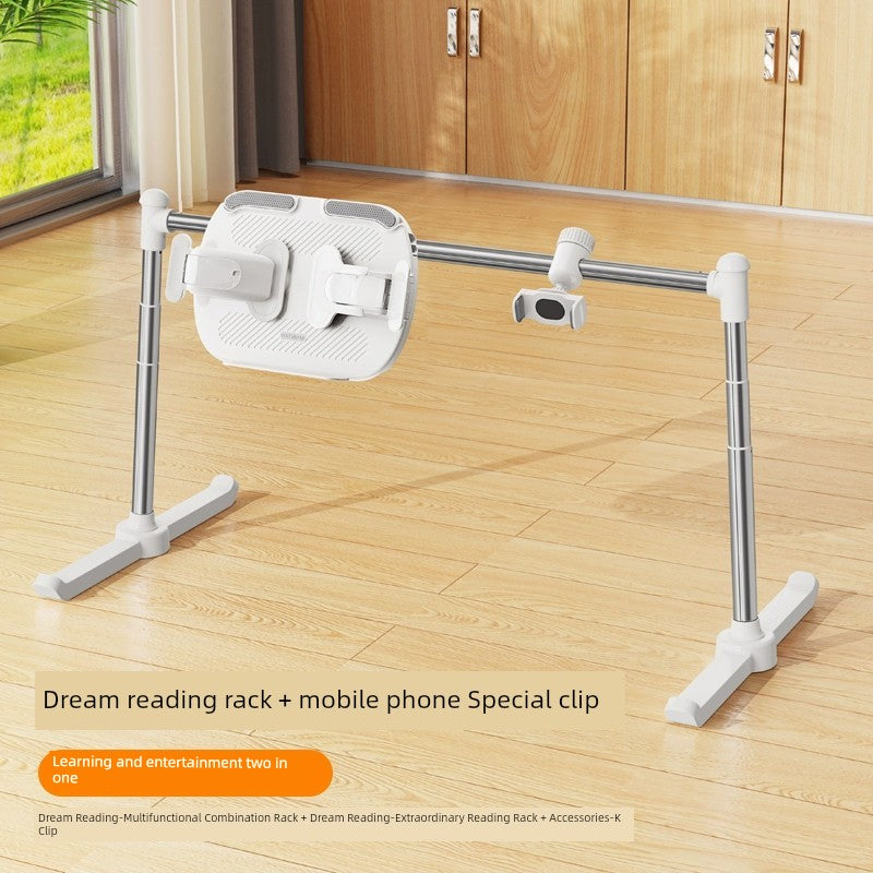 adjustable book holder for bed made of metal with pull-out and floor type design