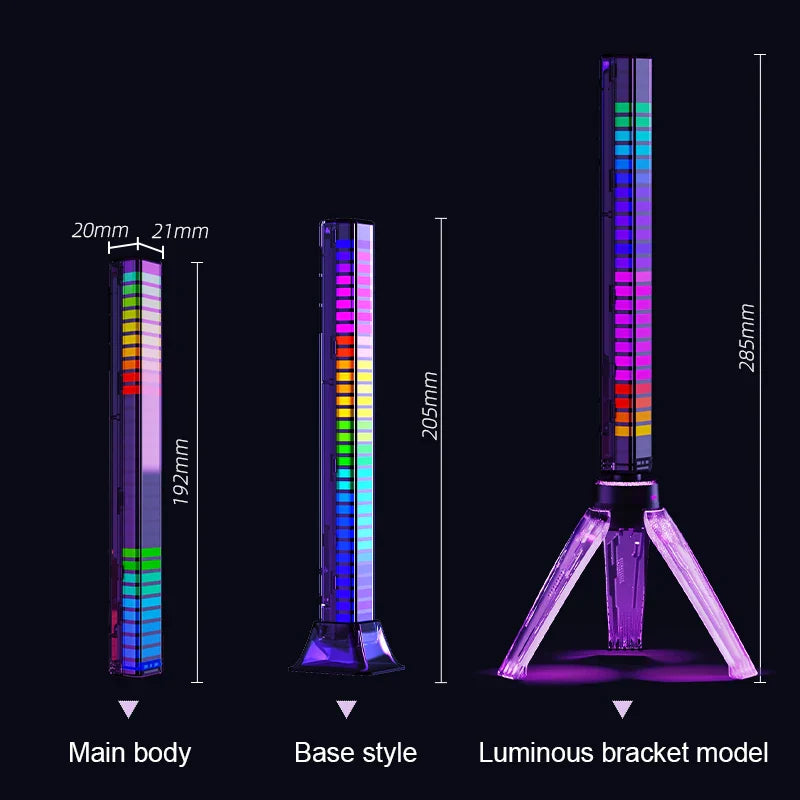 RGB Pickup Light with vibrant LED colors, voice-activated visual effects, ideal for game room and car decor.