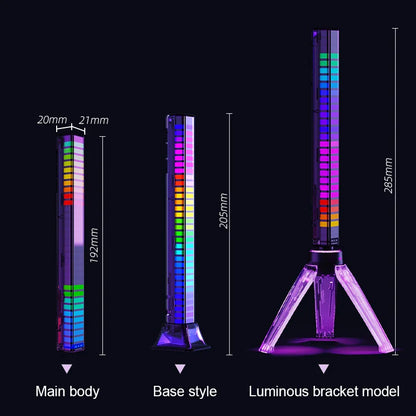 RGB Pickup Light with vibrant LED colors, voice-activated visual effects, ideal for game room and car decor.