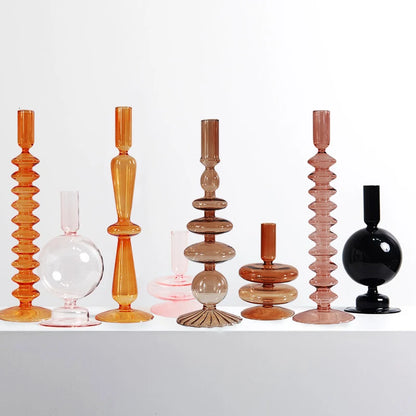 glass candle holders