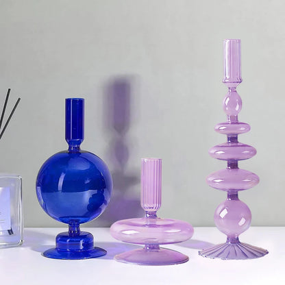 glass candle holders