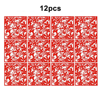 12pcs Hollow Room Divider Screen Hanging Panel Curtain Partitions Waterproof Household Hotel DIY Art Decoration
