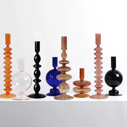 glass candle holders