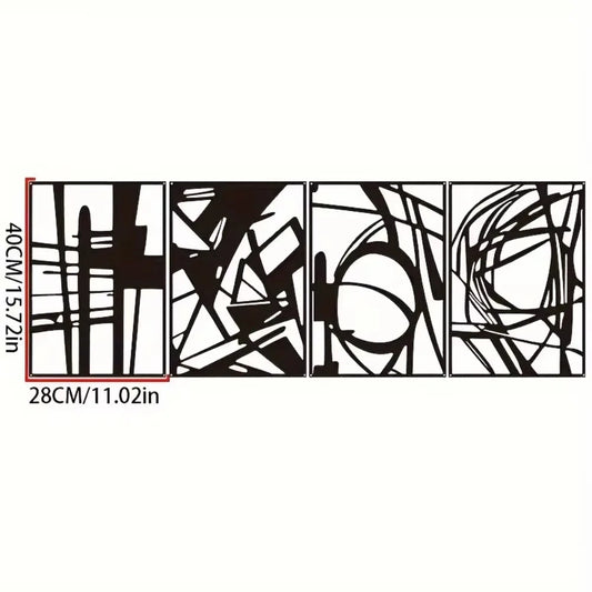 Abstract metal wall art sculpture with minimalist single line design, ideal for modern decor.