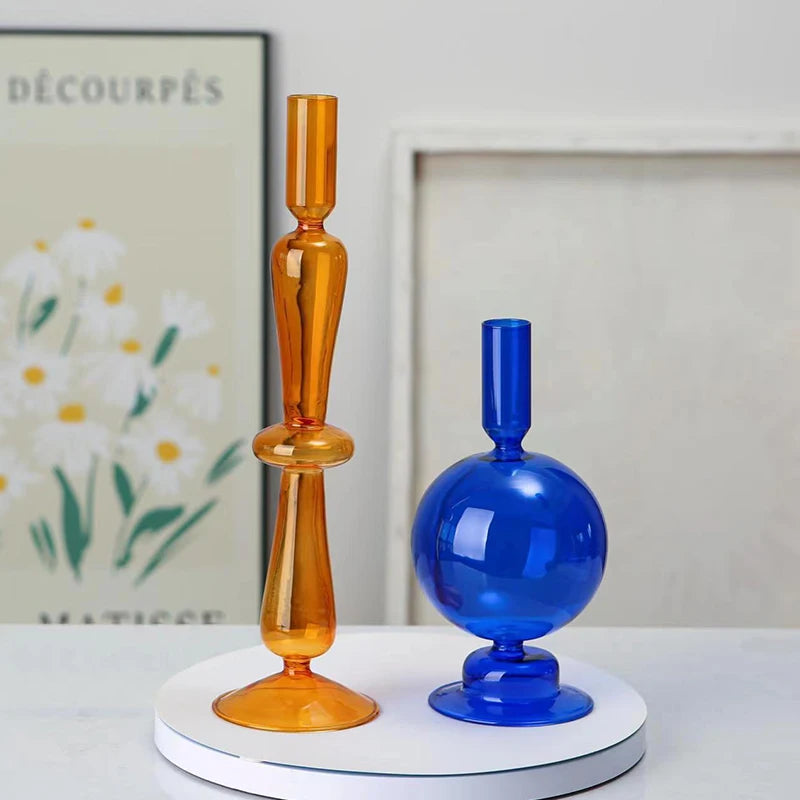 glass candle holders
