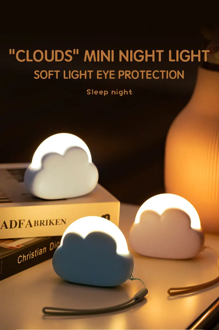 Cloud Night Light Mini USB Wireless Adorable Cloud Shape LED Night Light For Bedroom Baby Children Creative Gift