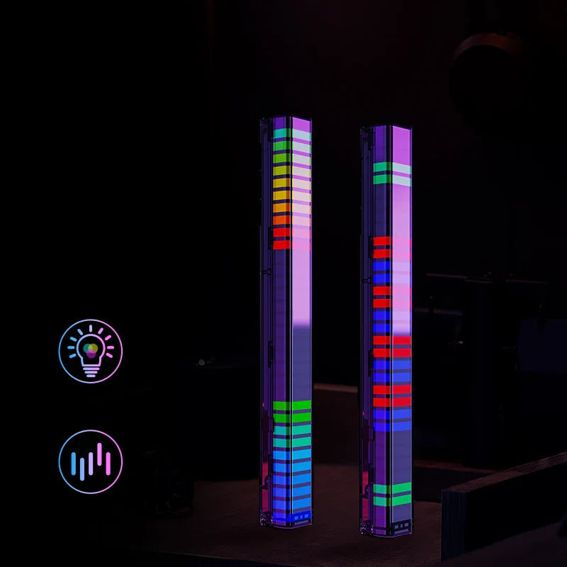 Voice-activated RGB pickup light for music rhythm and game room decor.