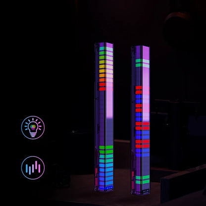 Voice-activated RGB pickup light for music rhythm and game room decor.
