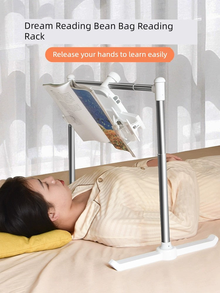 adjustable book holder for bed with pull-out design and metal frame