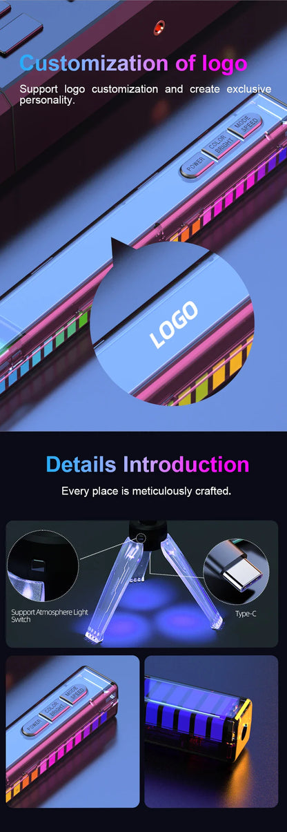 RGB Pickup Light with customizable logo and LED display for aesthetic game room decor.