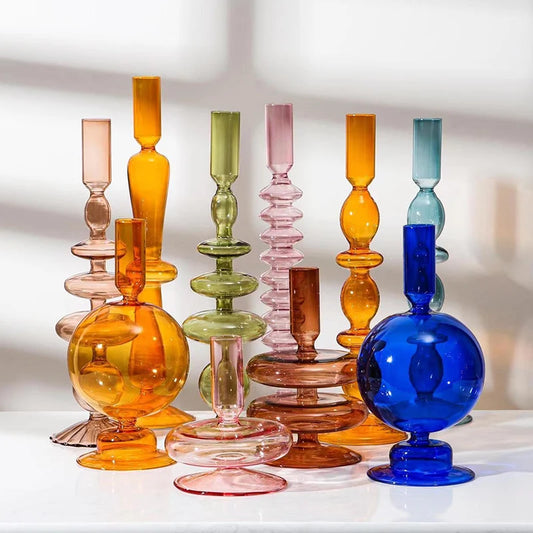 glass candle holders