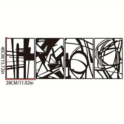 Abstract metal wall art sculpture with minimalist single line design, modern decor.