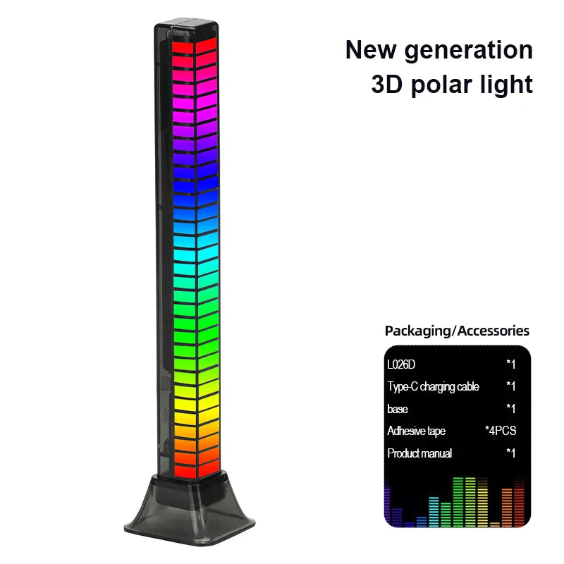 RGB pickup light with colorful LED bars, ideal for music rhythm, game room decor, and car atmosphere.