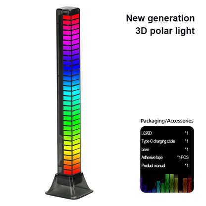 RGB pickup light with colorful LED bars, ideal for music rhythm, game room decor, and car atmosphere.