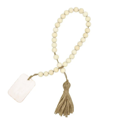 Wood Bead Garland with Tassels