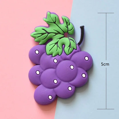 9pcs Cute Cartoon Fruit Magnets: Add Colorful Fun to Your Fridge with Creative Soft Rubber Stickers!