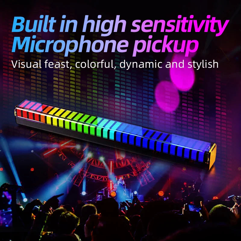 RGB Pickup Light with Microphone for Dynamic Music Rhythm and Game Room Decor