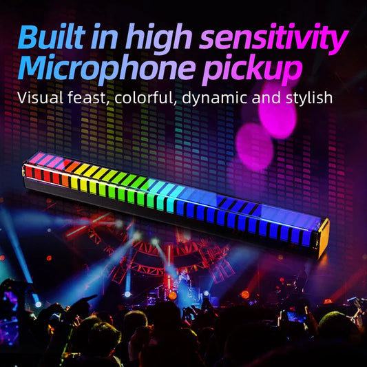 RGB Pickup Light with Microphone for Dynamic Music Rhythm and Game Room Decor