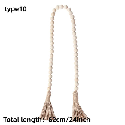 Wood Bead Garland with Tassels