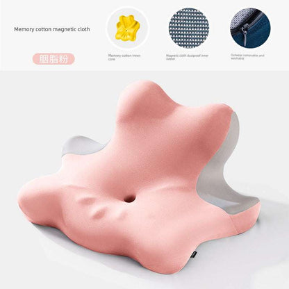 Memory foam cervical support neck pillow with ergonomic design for sleeping comfort.