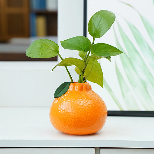 Orange ceramic vase