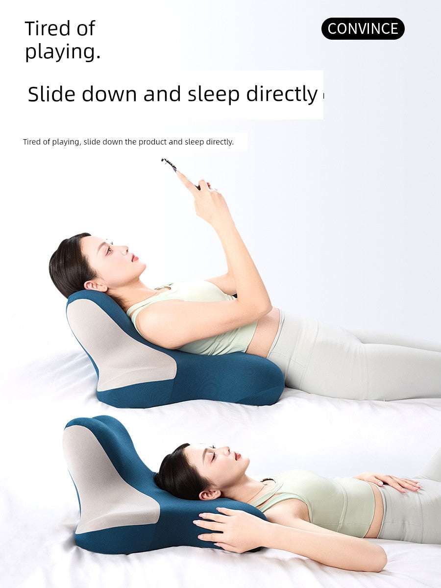 Cervical support neck pillow for sleeping, featuring ergonomic design for neck comfort.