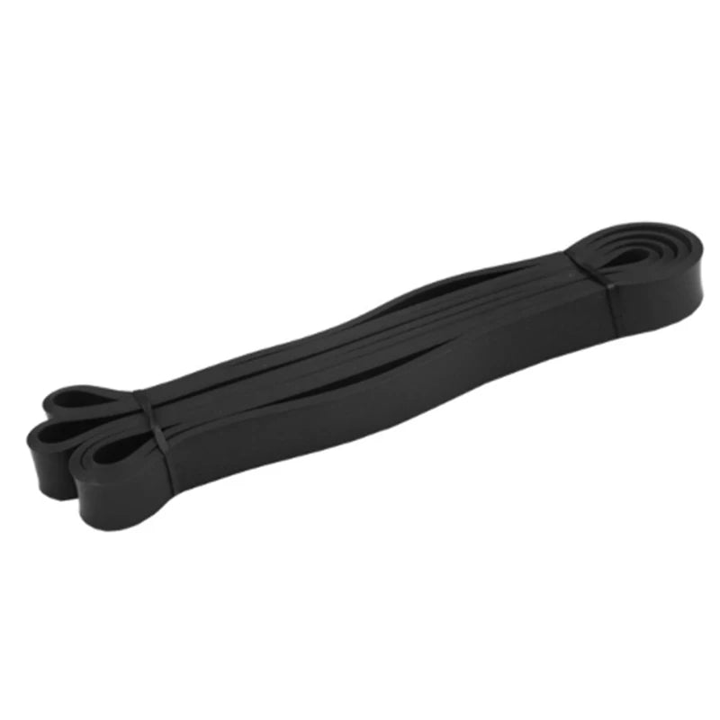 Resistance bands set for fitness and muscle training, black color.