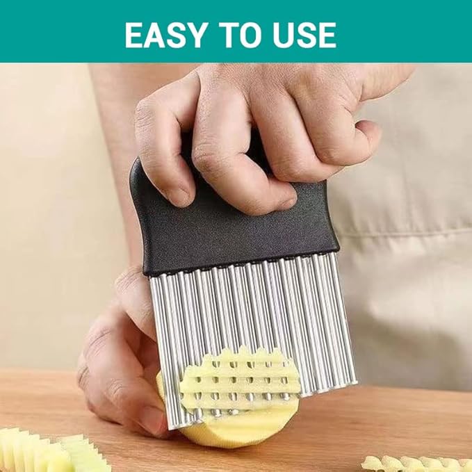 Stainless Steel Crinkle Cutter for Fruits & Vegetables