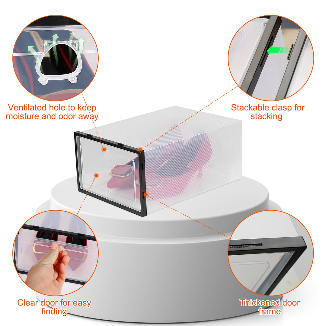 Stackable Transparent Shoe Storage Boxes – 6PCS Dustproof Shoe Organizer