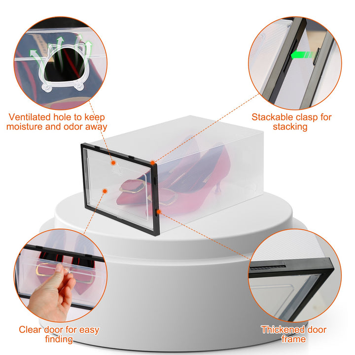 Stackable Transparent Shoe Storage Boxes – 6PCS Dustproof Shoe Organizer
