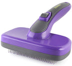 Purple Hertzko self cleaning slicker brush with retractable bristles for dog and cat grooming
