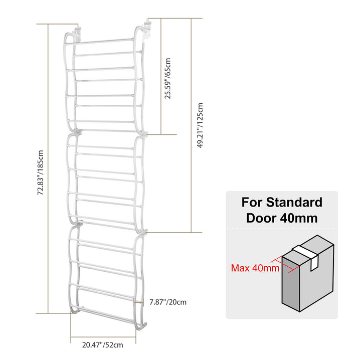 Over-the-Door Shoe Rack – Space Saving Closet Organizer (36 Pairs)