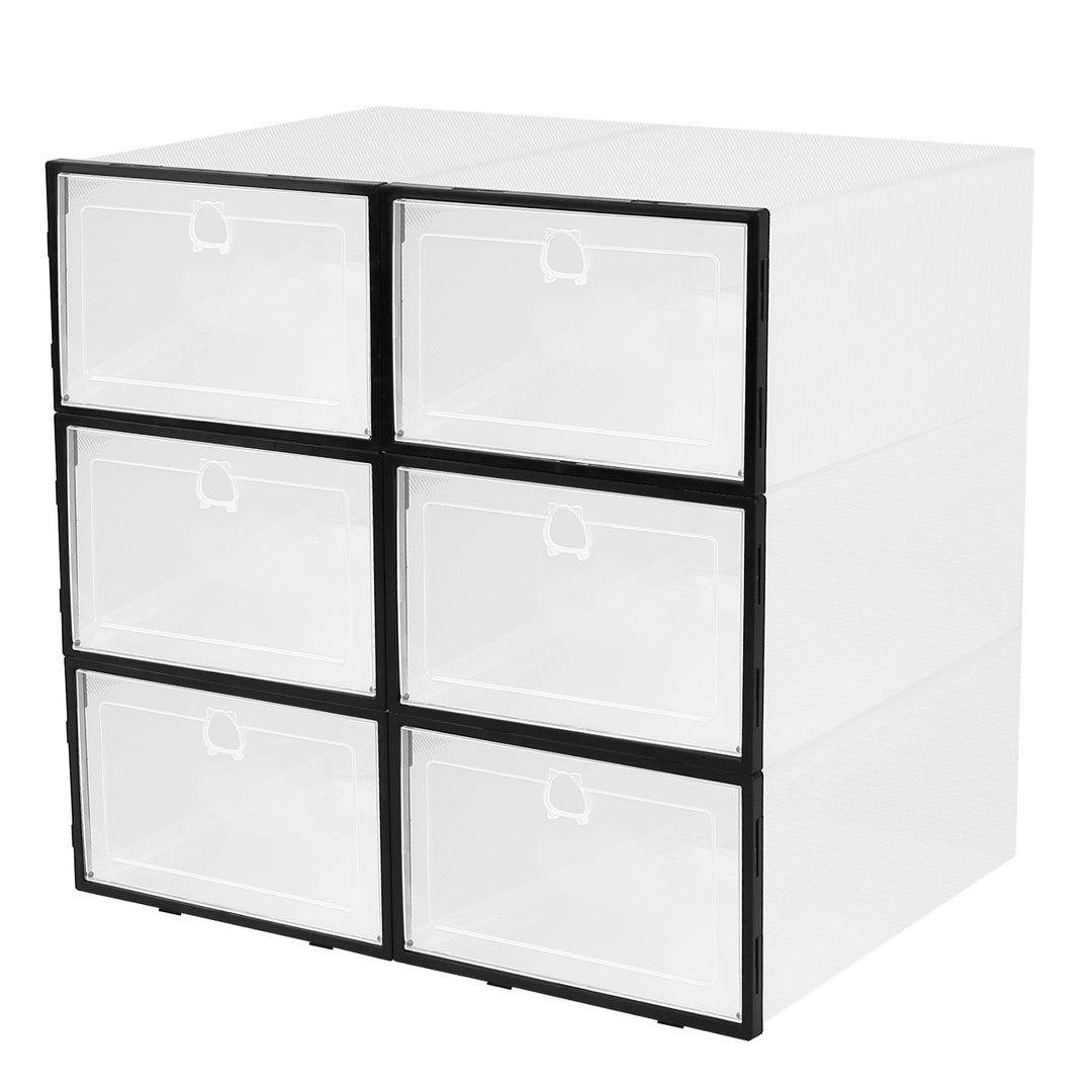 Stackable Transparent Shoe Storage Boxes – 6PCS Dustproof Shoe Organizer