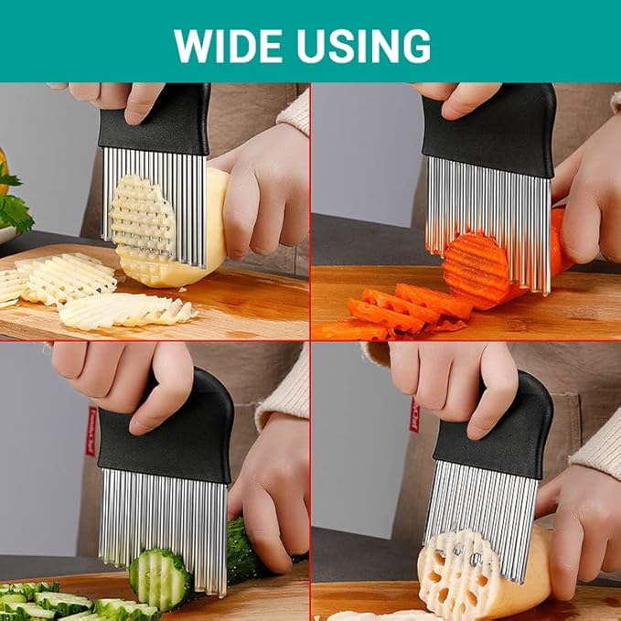 Stainless Steel Crinkle Cutter for Fruits & Vegetables