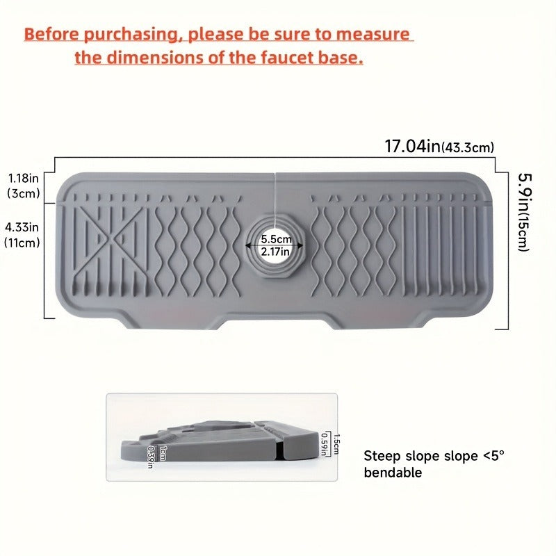 Sink Organizer Drain Mat – Kitchen Faucet Water Catcher Tray
