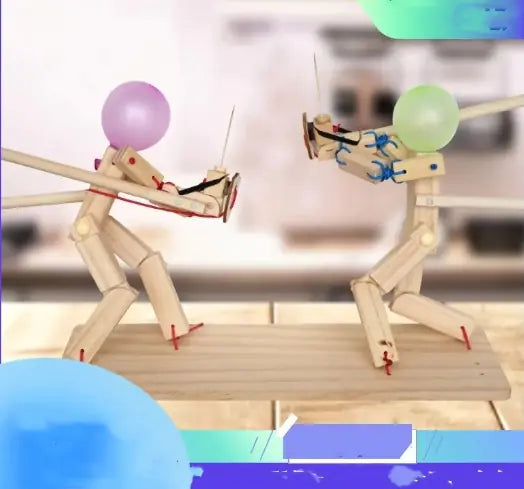 Interactive wooden figurines with movable parts for imaginative play and creativity