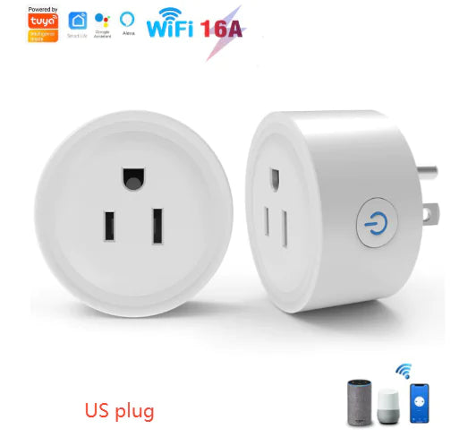 WiFi Voice Control Smart Plug compatible with Alexa and Google Home for remote device management and energy monitoring US plug