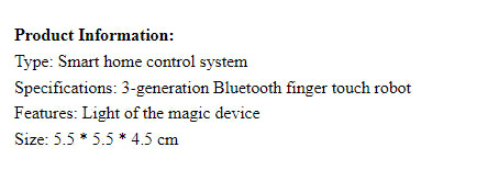 Button Pusher Bluetooth finger robot for smart home control with app and voice commands